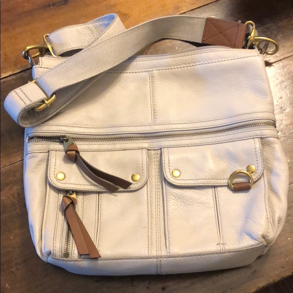 Fossil gray crossbody purse